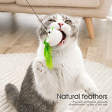 Cat Play Toy Simulation Birds Teaser Wand Interactive Stick with Suction Cup