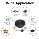 Electric Single Hob/Hot Plate,1000W Skid Proof Feet, Thermostatically Controlled