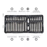 40-Piece Combination Hex Torx and Spline Socket Bits Set Metal Storage Box Set