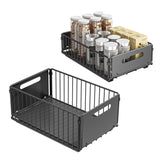 2-Pack Foldable Pull Out Cabinet Organizer, Slide-Out Drawers with Nano Adhesive