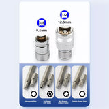 40-Piece Combination Hex Torx and Spline Socket Bits Set Metal Storage Box Set