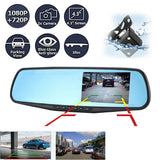 4.3" 1080P Dual Lens Car Auto DVR Dash Cam Video Camera Recorder Rearview Mirror