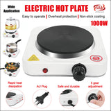 Electric Single Hob/Hot Plate,1000W Skid Proof Feet, Thermostatically Controlled