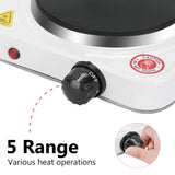 Electric Single Hob/Hot Plate,1000W Skid Proof Feet, Thermostatically Controlled