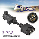 Trailer Adapter Plug 7 PIN Round Female to Flat Male Caravan, boat Connector