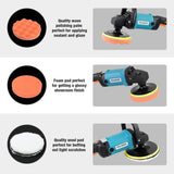 Polisher Car Buffer Pad Electric Machine Tool Kit 6 Speed 1600W 240V 180mm 150mm