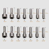 14x Power Nut Driver Drill Bit Set SAE Metric Socket Wrench Screw 1/4''Hex Shank