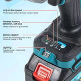 1000N.M Brushless Cordless Electric Impact Wrench Rechargeable 1/2" Power Tools