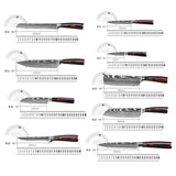8 PCS Kitchen Knives Set Stainless Steel Japanese Damascus Pattern Chef Knife