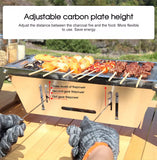 Portable Camping BBQ Grill 3 Height Adjustable Stainless Steel Folding