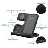 15W Fast Charge 3 In 1 Wireless Charging Station Phone Charging Stand/Dock