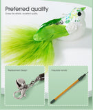 Cat Play Toy Simulation Birds Teaser Wand Interactive Stick with Suction Cup