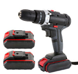 21V BRUSHLESS HEAVY DUTY CORDLESS DRILL IMPACT DRIVER KIT HAMMER +2 BATTERY Box