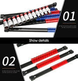 6Pc Socket Holder Sockets Storage Rail Rack Organizer Mountable Sliding