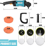 Polisher Car Buffer Pad Electric Machine Tool Kit 6 Speed 1600W 240V 180mm 150mm