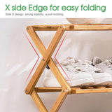 3-6 Tier Folding Shoe Rack Bamboo Wooden Shelf Stand Storage Organizer Cabinet