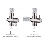 T-Valve 3 Way Toilet Diverter Valve Brass Bidet T Adapter