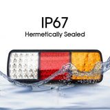 2X 75 LED Tail Lights Stop Indicator 12V Trailer Truck Boat Lamp