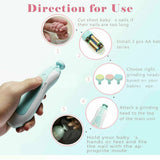 Electric Baby Nail Trimmer Infant Newborn Safe Grinder Clipper Tools Set