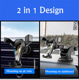 Universal Gravity Car Cradle Air Vent Phone Mount Holder Windshield Dash Stand