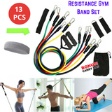 13 PCS Resistance Band Set Yoga Pilates Abs Exercise Fitness Tube Workout Bands