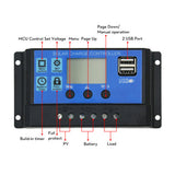 USB 20A 12V-24V Solar Panel Regulator Charge Controller