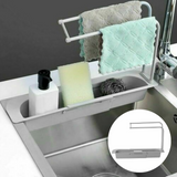 Telescopic Sink Rack Holder Expandable Storage Drain Basket Home Kitchen Kit