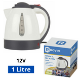 12V White Kettle Cigarette Lighter 12V Power Socket Boil Dry Protector - 1L