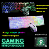 Ergonomic T6 Gaming Keyboard and Mouse Set for PC Laptop Rainbow Backlight USB