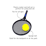 4Pcs OUTDOOR-PLAY Short Tennis Kids Trainer Trainning Set w/Racquets & Soft Ball