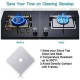 4pcs/8pcs Kitchen Gas Stove Top Burner Reusable Protector Liner Cleaning Pad Cover