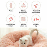 Dog Cat Pet Calming Bed Warm Soft Plush Nest Comfy Sleeping Kennel Cave Mat Pad