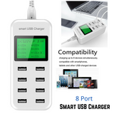 8 Port LCD Smart USB Fast Wall Charger iOS Android Tablet Adpater 5V/8A AU Plug