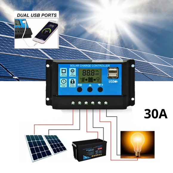 30A LCD Display PWN Solar Panel Regulator