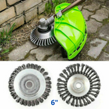 6" Weed Brush Steel Wire Trimmer Wheel Garden
