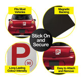 Handy Hardware® 2PCS Red P Plates Magnetic |  (NSW Only)
