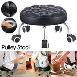 Round Low Roller Seat Stool Small Stool with Wheels Pulley Ottoman Comfortable