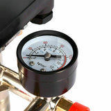 90-120PSI Air Compressor Pressure Switch Control Valve Manifold Regulator Gauges