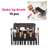 Soft 15Pcs Pro Face Powder Makeup Brushes Set Eyeshader Blending Highlight Tools