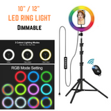 10''/12"LED Ring Light Dimmable Lighting Kit & Selfie Tripod Makeup Youtube Live