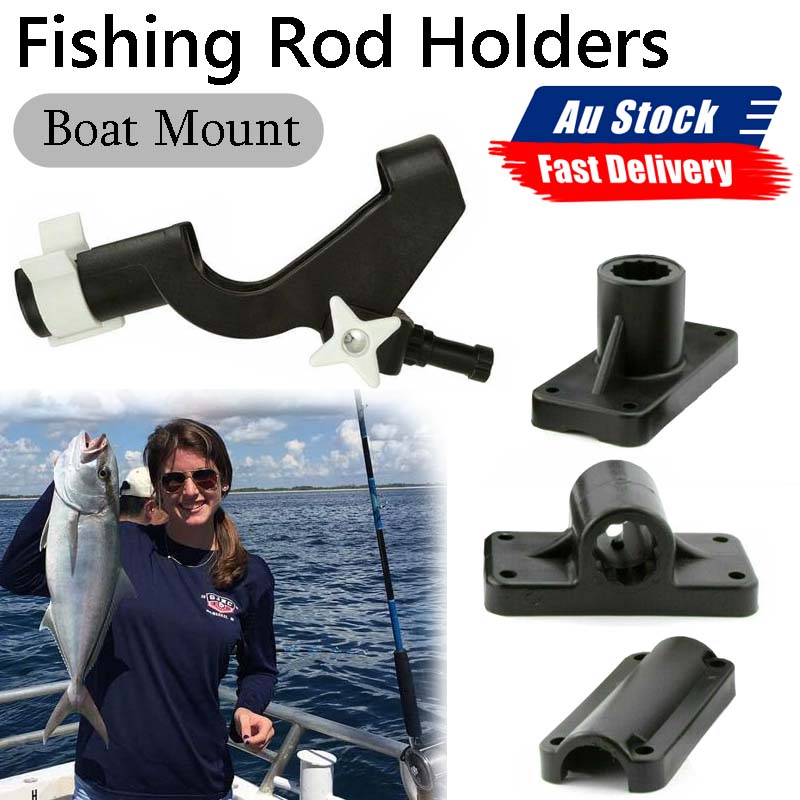 Fishing Rod Holders Boat Mount Rack Kayak Adjustable Side Tackle Black –  www.