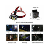 4 Modes COB LED Headlight USB Rechargeable Headlamp Head Light Torch Flashlight