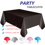 Wedding Party Tablecover Table Cover Cloth Plastic Tablecloth Birthday 6 Colours