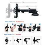 Universal 360° Windshield Mount Car Holder Cradle Long Neck For Samsung