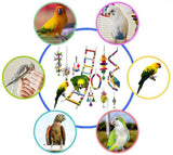 10PCS Parrot Hanging Swing Bird Toy Harness Cage Ladder Parakeet Cockatiel Budgie