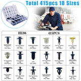415PCS  Car Plastic Push Pin Rivet Fasteners Trim Panel Moulding Clip