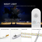 LED PIR Motion Sensor Activated Light Strip Wardrobe Cabinet Closet Lamp Battery