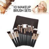 Soft 15Pcs Pro Face Powder Makeup Brushes Set Eyeshader Blending Highlight Tools