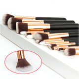 Soft 15Pcs Pro Face Powder Makeup Brushes Set Eyeshader Blending Highlight Tools