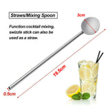 5PCS Cocktail Shaker Set Kit Stainless Steel 750ml